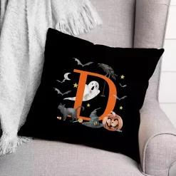 Sale Kirklands Home Monogram D Halloween Indoor/Outdoor Pillow