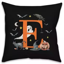 New Kirklands Home Monogram E Halloween Indoor/Outdoor Pillow