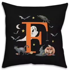 New Kirklands Home Monogram F Halloween Indoor/Outdoor Pillow