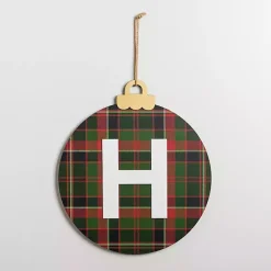 Best Kirklands Home Monogram H Plaid Ornament Wall Plaque