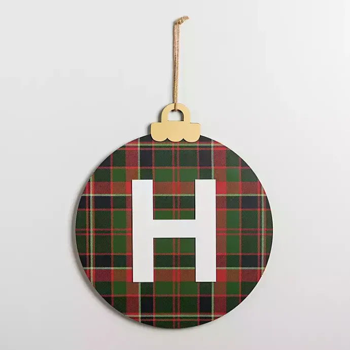 Best Kirklands Home Monogram H Plaid Ornament Wall Plaque