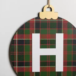 Best Kirklands Home Monogram H Plaid Ornament Wall Plaque
