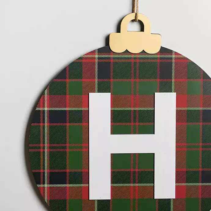 Best Kirklands Home Monogram H Plaid Ornament Wall Plaque