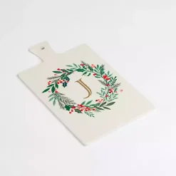 Outlet Kirklands Home Monogram J Christmas Wreath Serving Board