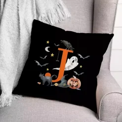 Online Kirklands Home Monogram J Halloween Indoor/Outdoor Pillow