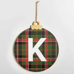 Online Kirklands Home Monogram K Plaid Ornament Wall Plaque