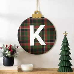 Online Kirklands Home Monogram K Plaid Ornament Wall Plaque