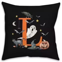Hot Kirklands Home Monogram L Halloween Indoor/Outdoor Pillow