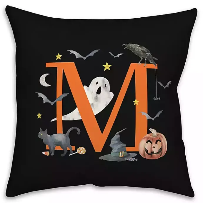 Kirklands Home Monogram M Halloween Indoor/Outdoor Pillow