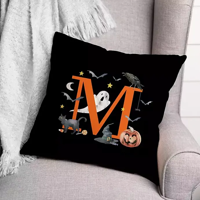 Kirklands Home Monogram M Halloween Indoor/Outdoor Pillow