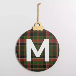 Online Kirklands Home Monogram M Plaid Ornament Wall Plaque