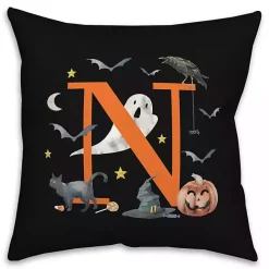 Best Kirklands Home Monogram N Halloween Indoor/Outdoor Pillow