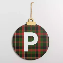 Clearance Kirklands Home Monogram P Plaid Ornament Wall Plaque