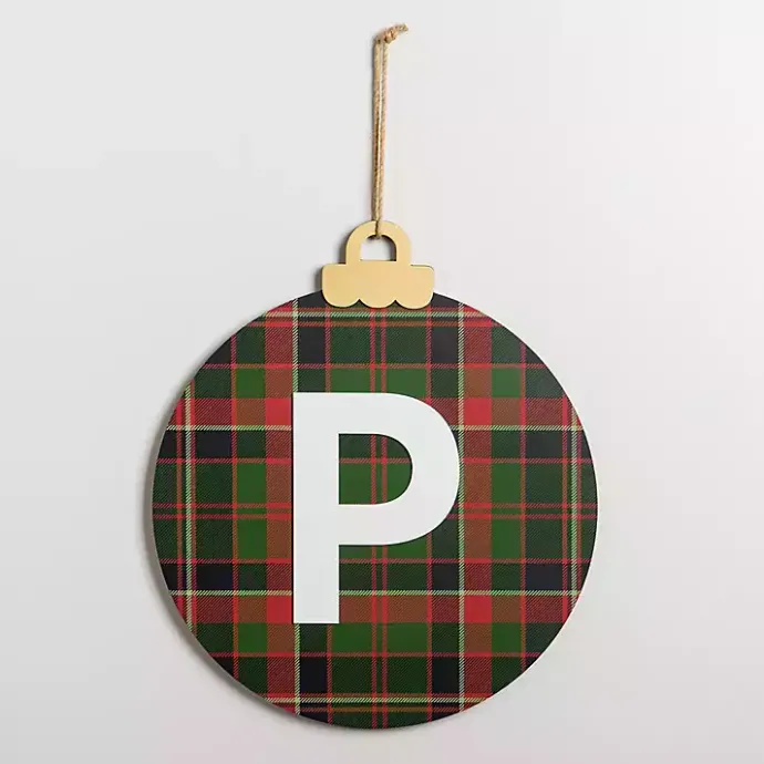 Clearance Kirklands Home Monogram P Plaid Ornament Wall Plaque