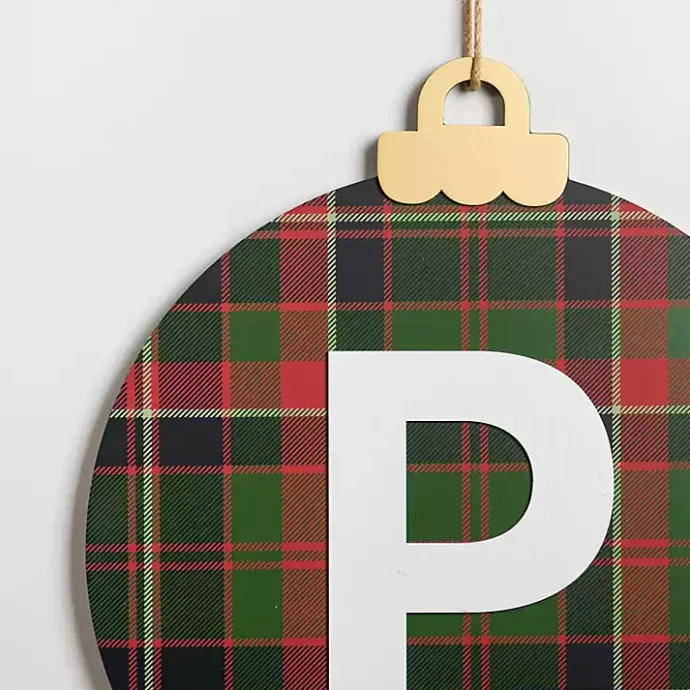Clearance Kirklands Home Monogram P Plaid Ornament Wall Plaque