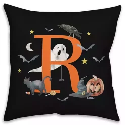 Kirklands Home Monogram R Halloween Indoor/Outdoor Pillow