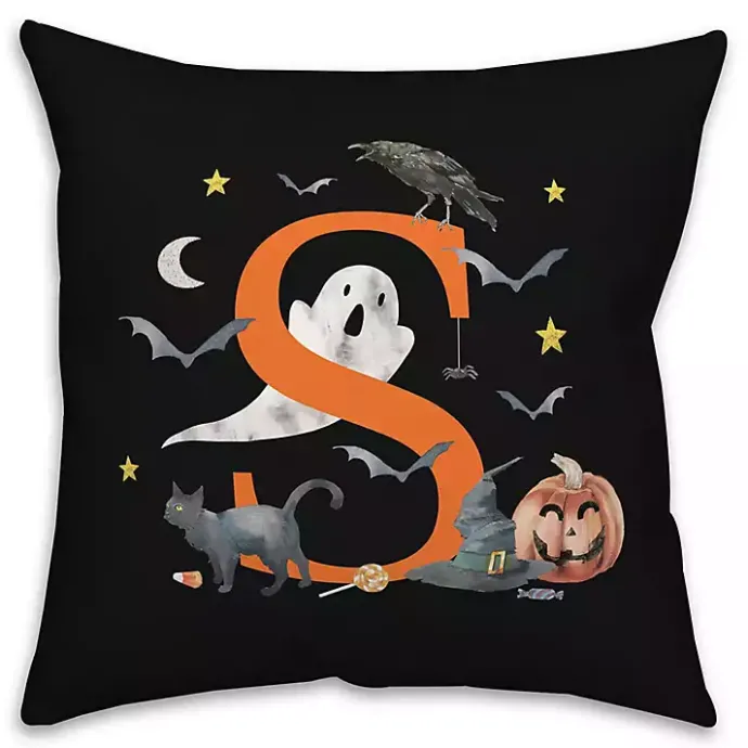 Online Kirklands Home Monogram S Halloween Indoor/Outdoor Pillow