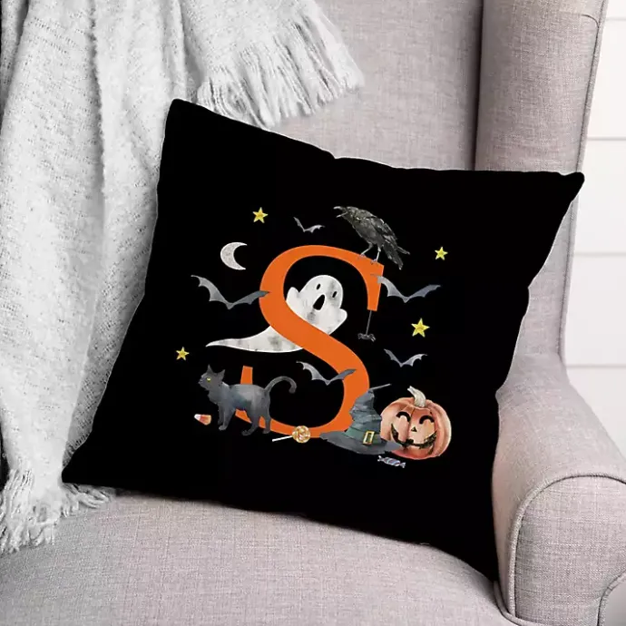Online Kirklands Home Monogram S Halloween Indoor/Outdoor Pillow