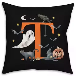 Hot Kirklands Home Monogram T Halloween Indoor/Outdoor Pillow