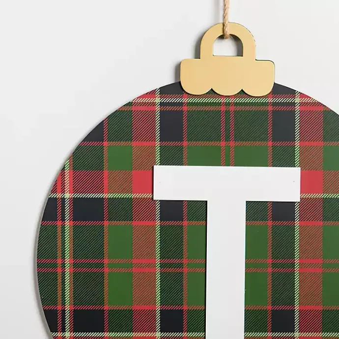 Sale Kirklands Home Monogram T Plaid Ornament Wall Plaque