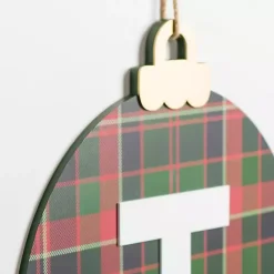 Sale Kirklands Home Monogram T Plaid Ornament Wall Plaque