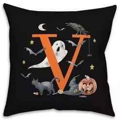 Best Kirklands Home Monogram V Halloween Indoor/Outdoor Pillow