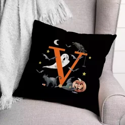 Best Kirklands Home Monogram V Halloween Indoor/Outdoor Pillow