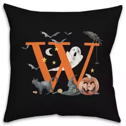 New Kirklands Home Monogram W Halloween Indoor/Outdoor Pillow