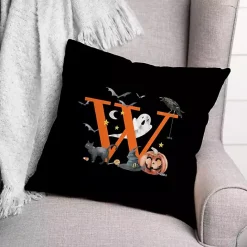 New Kirklands Home Monogram W Halloween Indoor/Outdoor Pillow