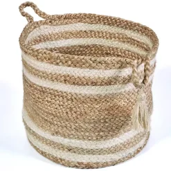 Outlet Kirklands Home Montego Striped Natural Storage Basket, 17 in.