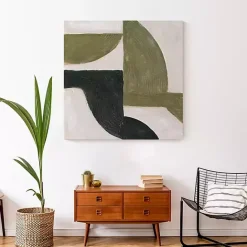 Clearance Kirklands Home Moody Green Shapes II Canvas Art Print