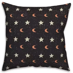 Kirklands Home Moon and Stars Halloween Pillow Black