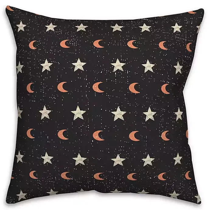 Kirklands Home Moon and Stars Halloween Pillow Black