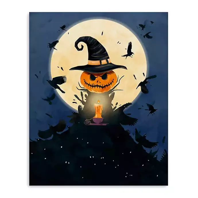 Hot Kirklands Home Moonlit Jack O Lantern Canvas Art Print, 16x20