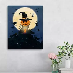 Hot Kirklands Home Moonlit Jack O Lantern Canvas Art Print, 16x20