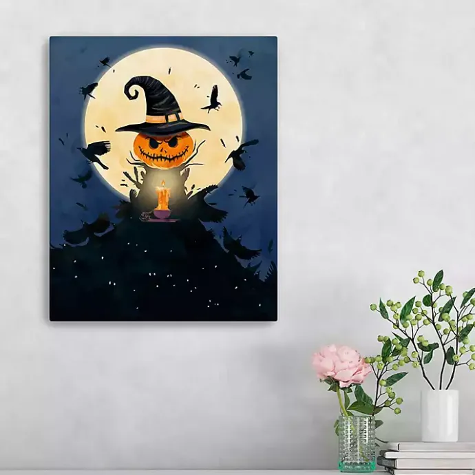 Hot Kirklands Home Moonlit Jack O Lantern Canvas Art Print, 16x20