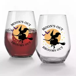 Online Kirklands Home Moon's Out Brooms Out Halloween Glasses, Set of 2