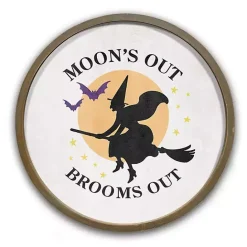 Sale Kirklands Home Moon's Out Brooms Out Round Wall Plaque
