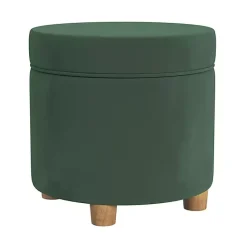 Sale Kirklands Home Moss Round Velvet Storage Ottoman Green