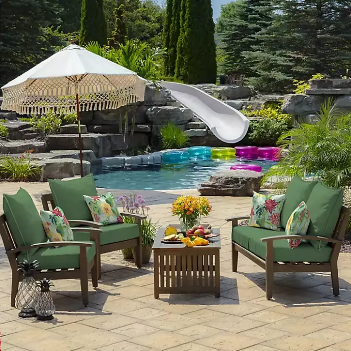 Sale Kirklands Home Moss Leala Texture Outdoor Deep Seat Cushions Green