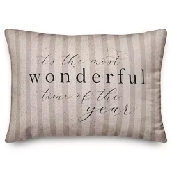 Sale Kirklands Home Most Wonderful Time of the Year Christmas Pillow Tan