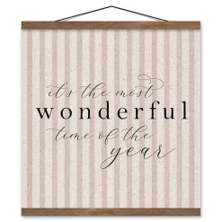 Online Kirklands Home Most Wonderful Time of the Year Wall Hanger Pink