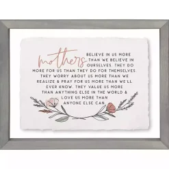 Best Kirklands Home Mothers Believe in Us Framed Wall Plaque