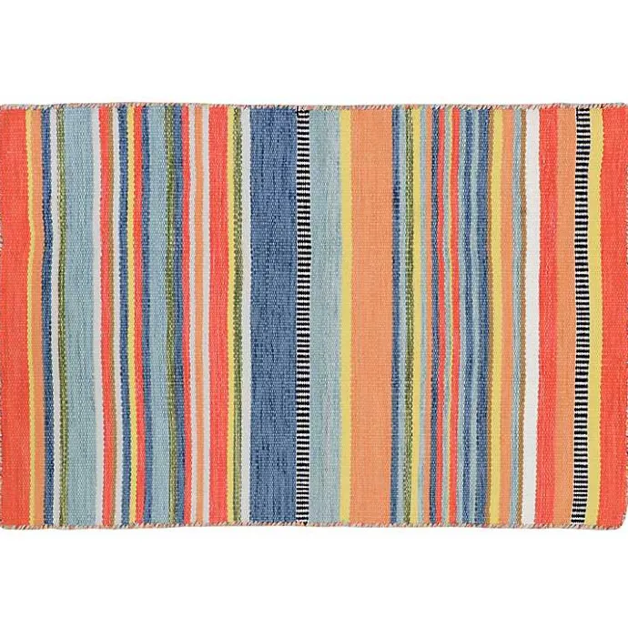 Sale Kirklands Home Multi Dhurri Stripe Indoor/Outdoor Scatter Rug