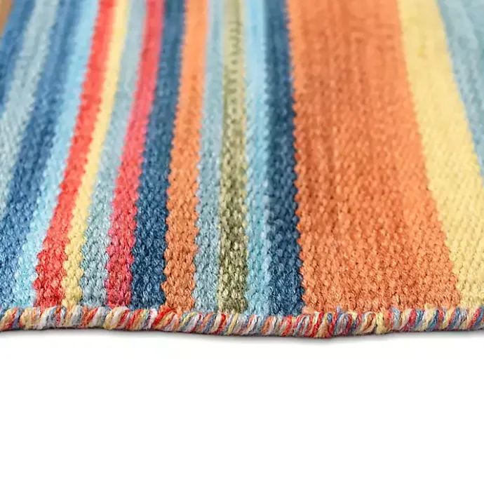 Sale Kirklands Home Multi Dhurri Stripe Indoor/Outdoor Scatter Rug