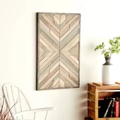Best Kirklands Home Multicolor Criss Cross Chevron Wood Wall Plaque