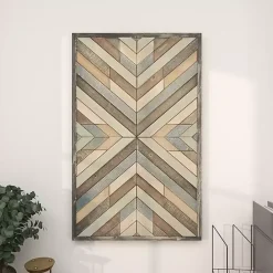 Best Kirklands Home Multicolor Criss Cross Chevron Wood Wall Plaque