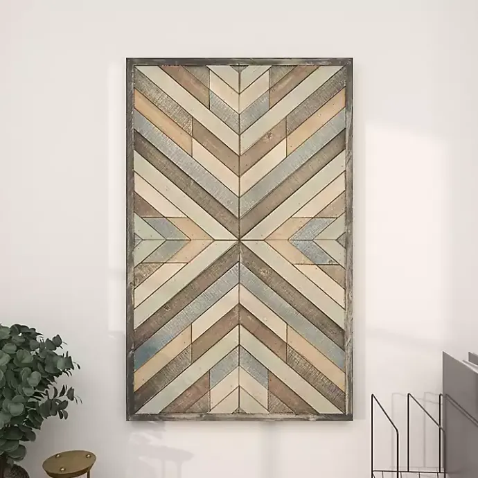 Best Kirklands Home Multicolor Criss Cross Chevron Wood Wall Plaque