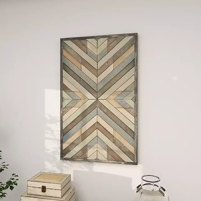 Best Kirklands Home Multicolor Criss Cross Chevron Wood Wall Plaque