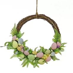 Best Kirklands Home Multicolor Easter Eggs and Fern Wreath